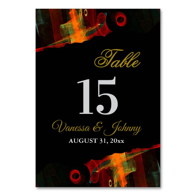 Elegant Klassisk Modern Trendig Mönster #903 Bröll Bordsnummer (Framsidan)