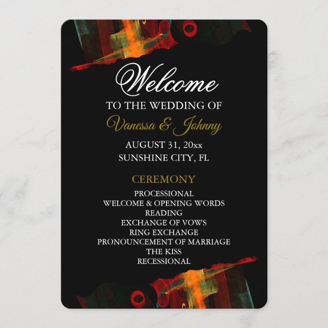 Elegant Klassisk Modern Trendig Mönster #903 Bröll Program (Framsida)