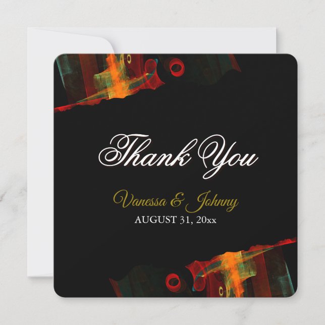 Elegant Klassisk Modern Trendig Mönster #903 Bröll Tack Kort (Framsida)