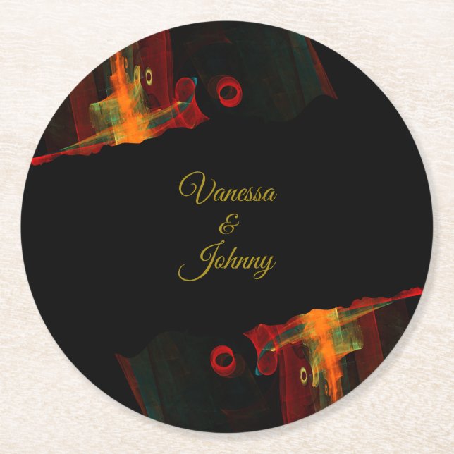 Elegant Klassisk Modern Trendig Mönster #903 Bröll Underlägg Papper Rund (Framsidan)