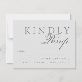Elegant Klassisk Modern Typografi Grå Bröllop OSA Kort