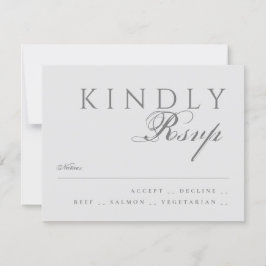 Elegant Klassisk Modern Typografi Grå Bröllop OSA Kort