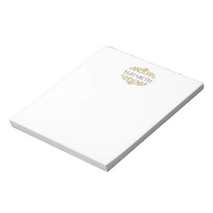 Elegant Klassisk Modernt Monogram Svart Guld Anteckningsblock