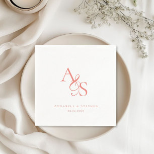 Elegant, Klassisk, Monogram, Bröllop Pappersservett
