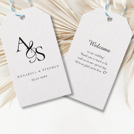 Elegant, Klassisk, Monogram, Bröllop Presentetikett