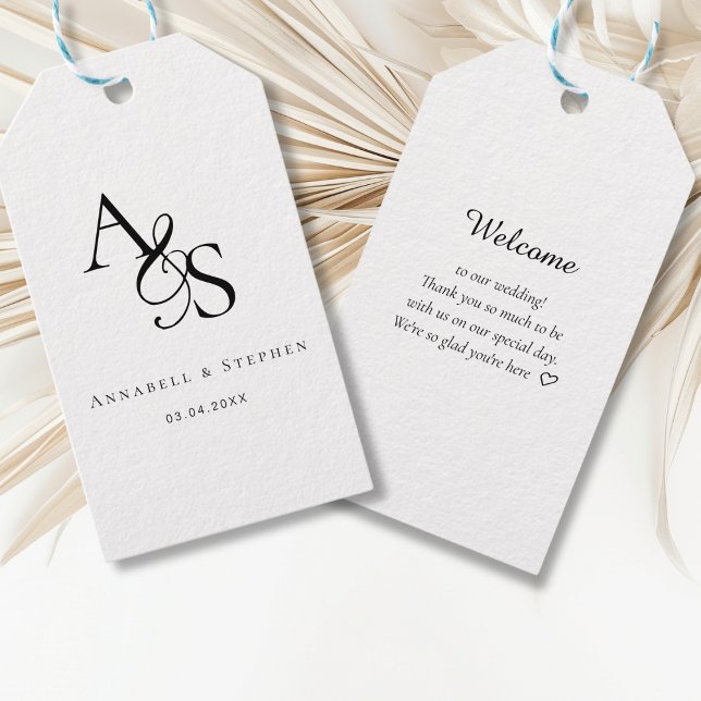 Elegant, Klassisk, Monogram, Bröllop Presentetikett (Skapare uppladdad)
