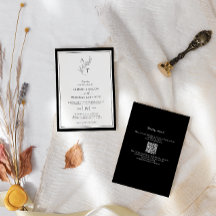 Elegant | Klassisk monogram QR-kod Bröllop