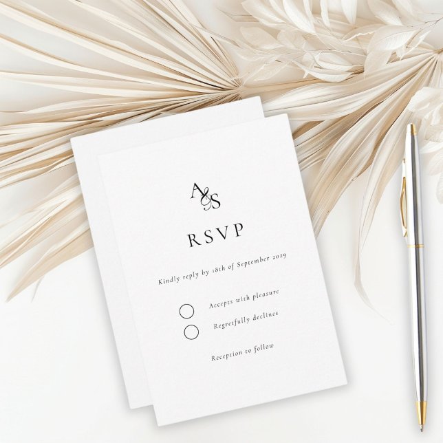 Elegant, Klassisk, Monogram, Vit, OSA (Skapare uppladdad)