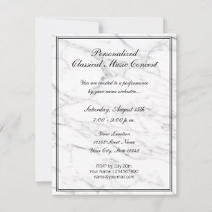 Elegant klassisk musikkammare orkesterkonsert inbjudningar