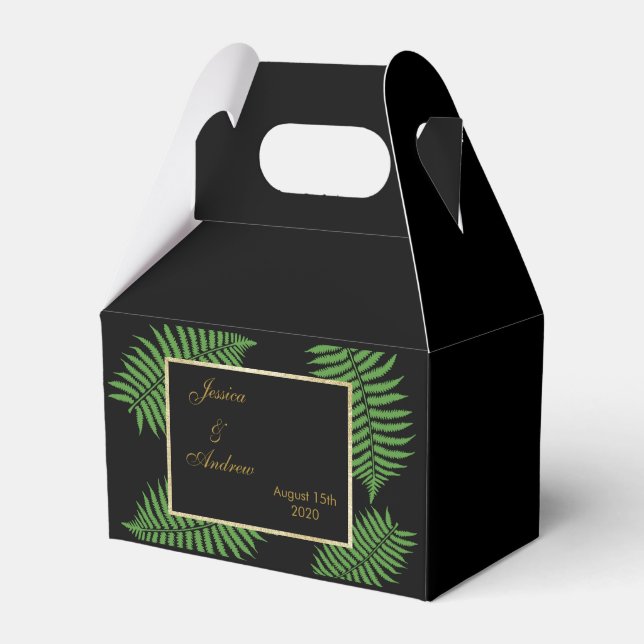 Elegant Klassisk Ormbunksbröllop Presentaskar (Framsidan Sidan)