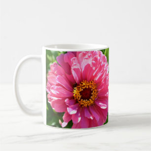 Elegant klassisk rosa blommig krysantemum daisy kaffemugg