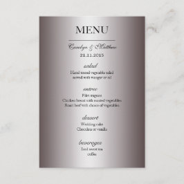 Elegant Klassisk Silver Bröllopsmeny Meny