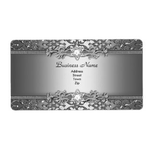 Elegant Klassisk Silver Damask Präglad Juvel Fraktsedel
