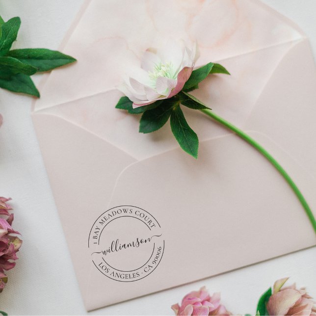 Elegant Klassisk Skript Namn Returadress Stämpel (Skapare uppladdad)