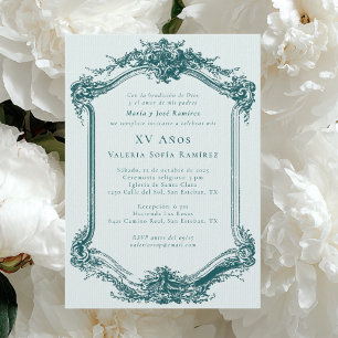 Elegant Klassisk Smaragd Quinceañera 15-årsdag Inbjudningar