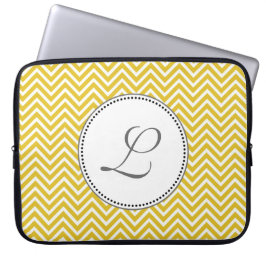 Elegant, klassisk solig gul chevron sicksack laptop sleeve