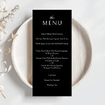 Elegant, klassisk, svart, Bröllop-middag Meny<br><div class="desc">Elegant Klassiskt högdagerkort för svart Bröllop</div>