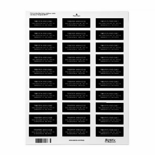 Elegant Klassisk Svart Returadress  Etikett