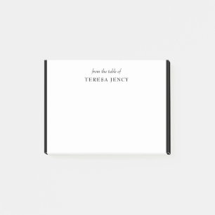 Elegant klassisk svart vit skrivbordsdesign post-it block