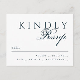 Elegant Klassisk Traditionell Marinblå Bröllop OSA Kort