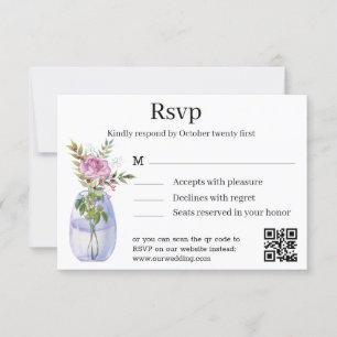 elegant klassisk vattenfärgsfärgad rosa blommigt b OSA kort
