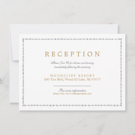 Elegant klassisk vintage bröllopsmottagning kort