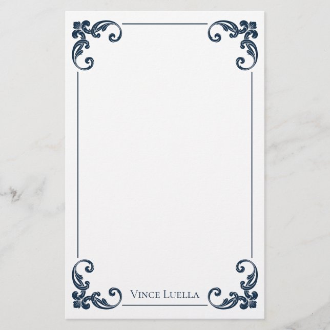 Elegant klassisk vintagekant brevpapper (Framsida)