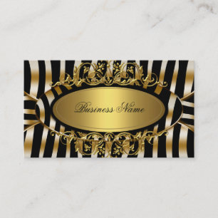 Elegant Klassisk Zebra Sepia Guld Metall Utseende Visitkort