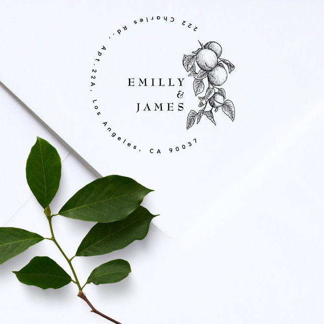 Elegant Klassiska botaniska Orangar par Bröllop Stämpel (Skapare uppladdad)