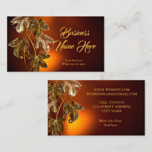 Elegant Klassiskt Brun Guldblad Bronsglans Visitkort