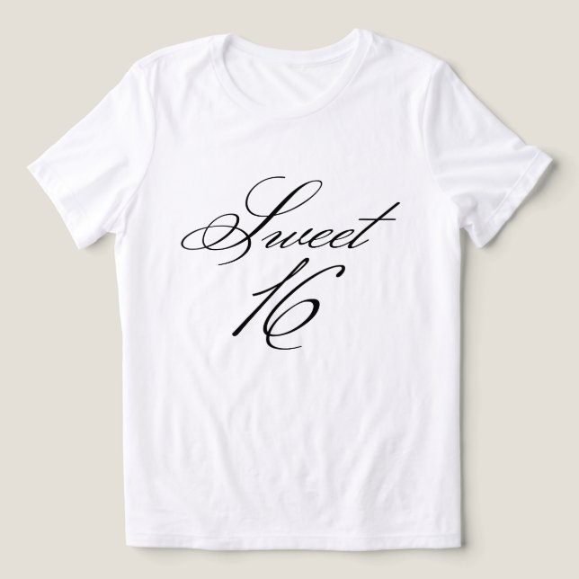 Elegant Klassiskt kalligrafi, sötat 16 T Shirt (Design Framsida)