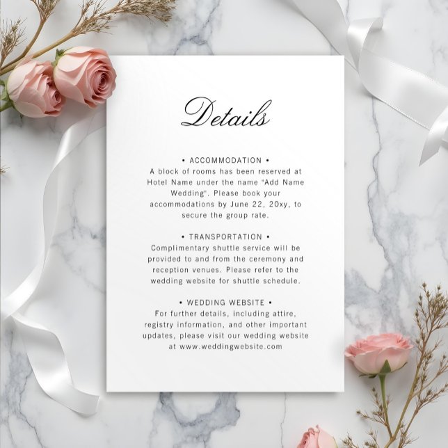 Elegant Klassiskt minimalistiskt, enkelt svart, vi Tilläggskort (Skapare uppladdad)