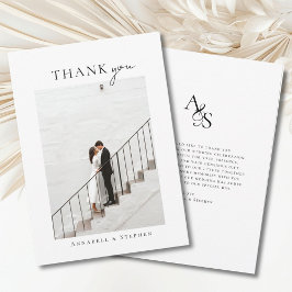 Elegant, klassiskt, Monogram, tack! 1 Foto Tack Kort