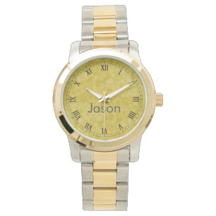 Elegant, klassiskt romannummer silver och guld armbandsur