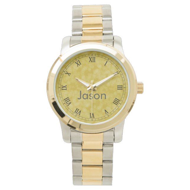 Elegant, klassiskt romannummer silver och guld armbandsur (Framsida)
