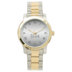 Elegant, klassiskt romantal silver och guld armbandsur