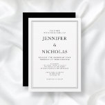 Elegant Klassiskt, svart och vitt Bröllop Inbjudningar<br><div class="desc">Elegantens klassiska formella inbjudan till svartvitt.</div>