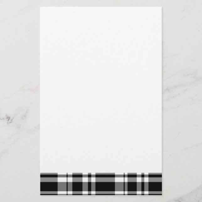 Elegant, klassiskt svartvitt brevpapper (Framsida)