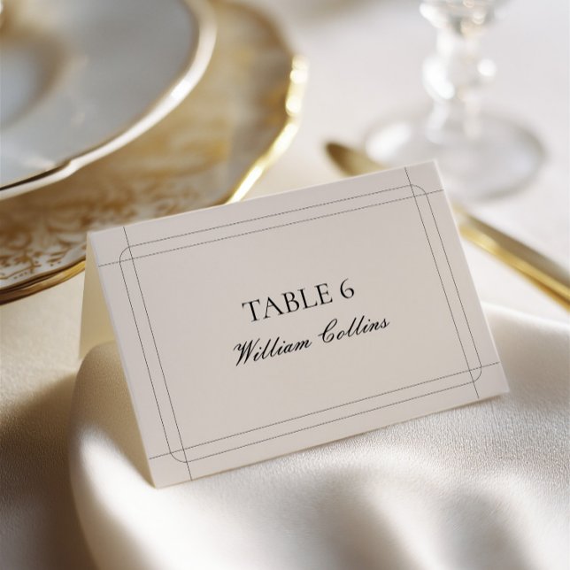 Elegant Klassiskt Vintage bröllop-platskort Bordsnummer (Elegant Classic Vintage Wedding Place Card)