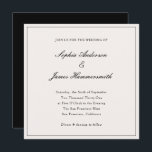 Elegant Klassy Formell Black Ram-skript Bröllop Inbjudningar<br><div class="desc">Elegant,  formell och klassvis inbjudan till bröllop med kalligrafi av skripttypografi för parets namn,  krämvit bakgrund,  en elegant ram på framsidan och en svart baksida. Anpassa den med din egen bröllop-information.</div>