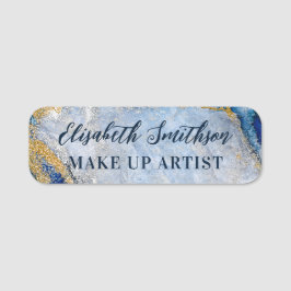 Elegant Klassy Marble Blue Personlig ID-bricka Namnbricka