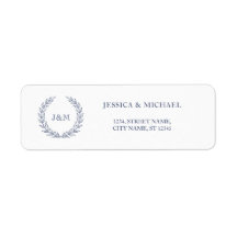 Elegant Klassy Navy Blue Wand Bröllop Monogram