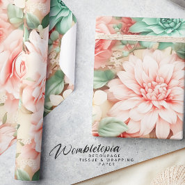 Elegant Klistra in persiko-Blommigtens vattenfärg Presentpapper