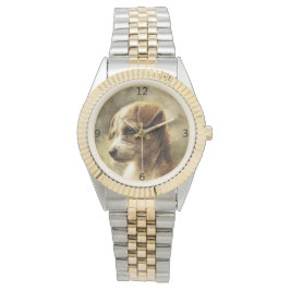 Elegant klocka för vintagehundfoto