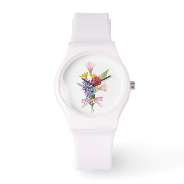 Elegant klocka med blomsterbukett (Framsida)