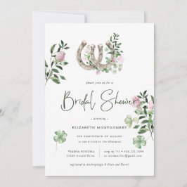 Elegant Klöver Horseshoes Botaniska Möhippan Inbjudningar