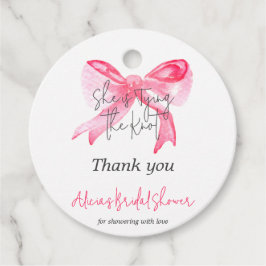 Elegant Knutna knutar Rosa båge Bröllopsdusch Gåvor Etiketter