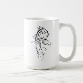Elegant Koi Fish Abstrakt Sketch Kaffemugg