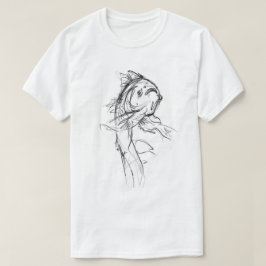 Elegant Koi Fish Abstrakt Sketch T Shirt