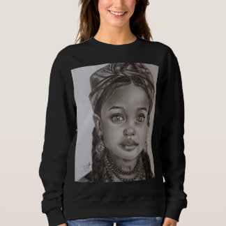 Elegant kol- och blyertstjejporträttillustration t shirt